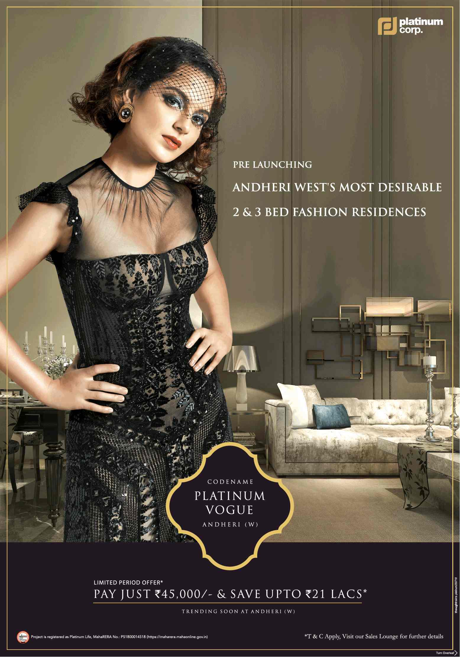 Pay just Rs. 45,000 & save up to Rs. 21 Lacs at Platinum Vogue in Mumbai Update